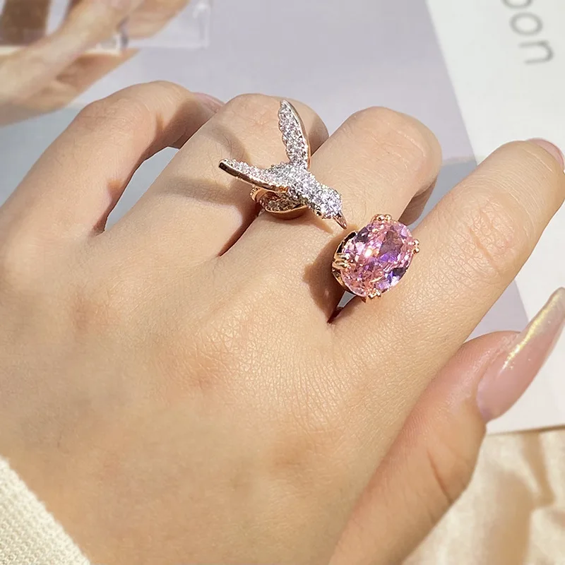 Anillo Ajustable de Colibrí con Piedra Preciosa - Image 4