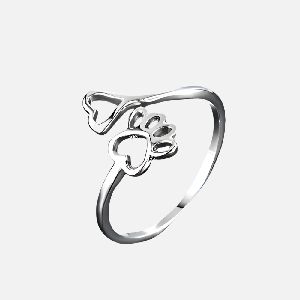 Anillo Ajustable de Pata y Corazón - Image 2