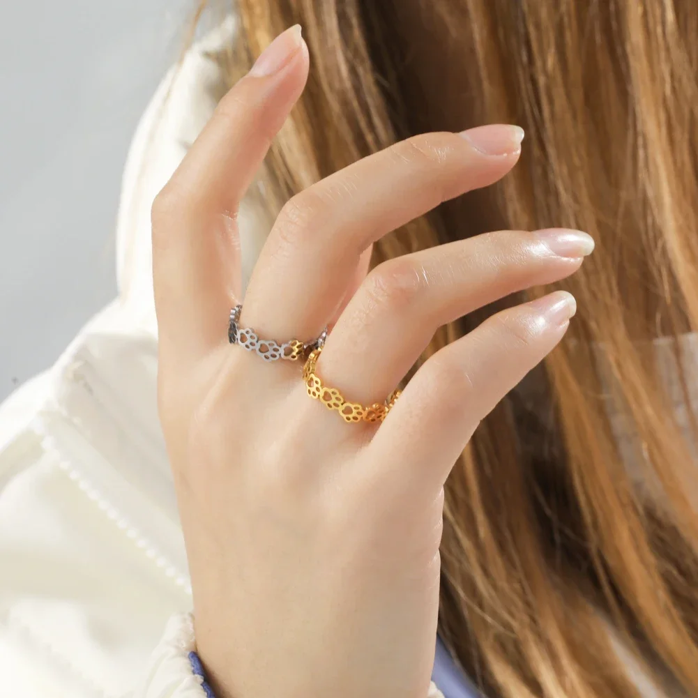 Anillo Ajustable de Huella de Pata - Image 4