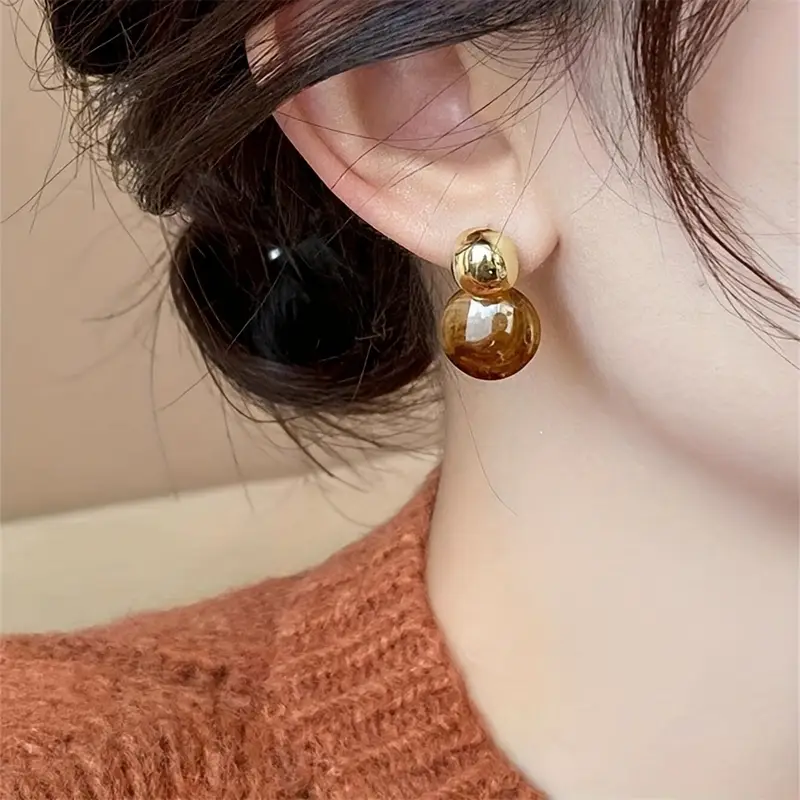 Pendientes Colgantes Aurélie Amber | Oro - Image 3