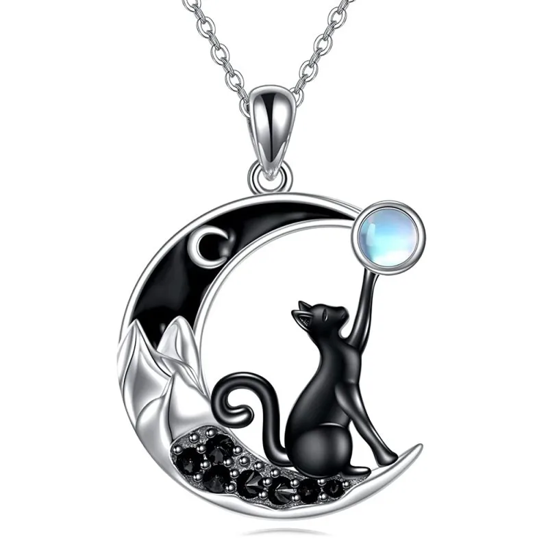 Collar de Gato Negro, Luna y Cristal - Image 2