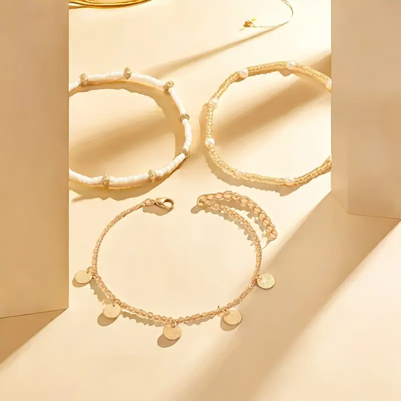 Set de Tobilleras en Capas Coastal Charm 3 Piezas | Oro - Image 3