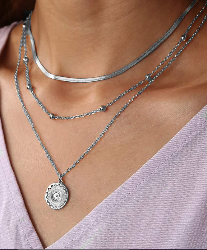 Collar triple de plata 925 - Image 3