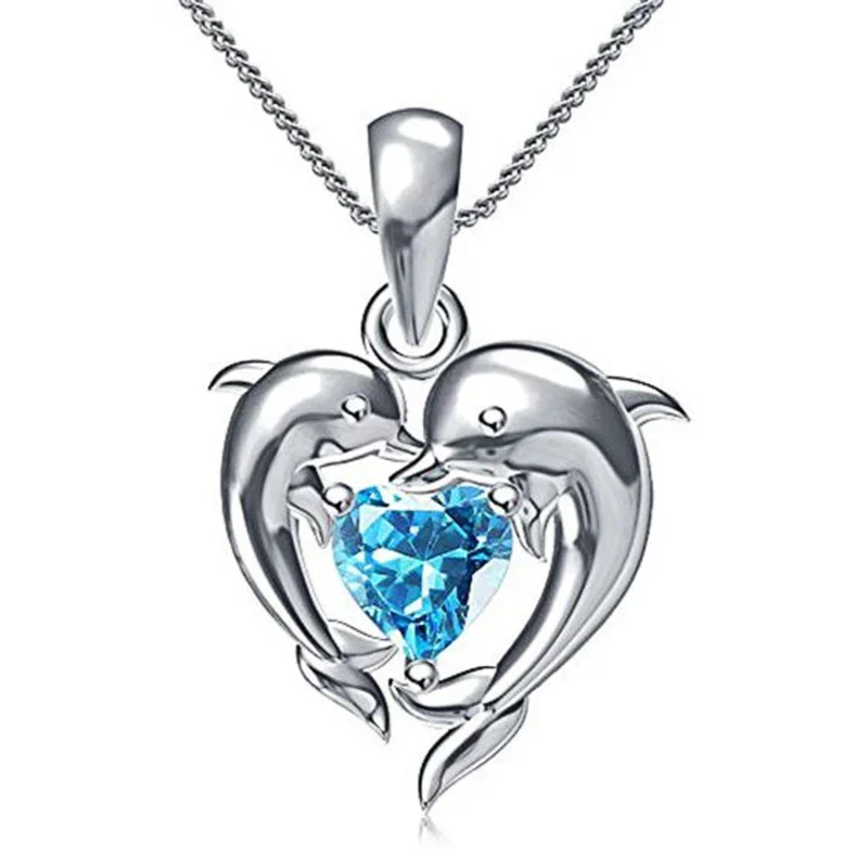 Collar de Amor de Delfín con Corazón Azul - Image 2