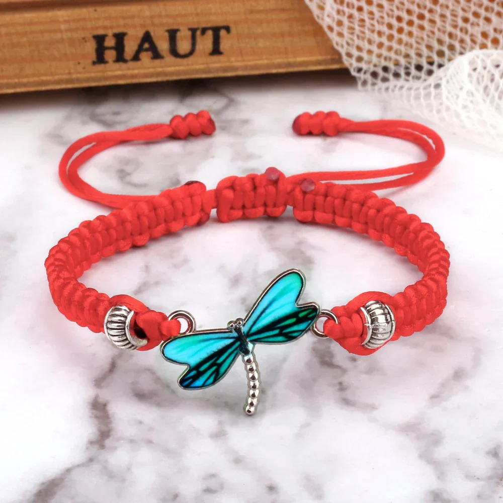 Pulsera de los Sueños de la Libélula Tejida a Mano - Image 3