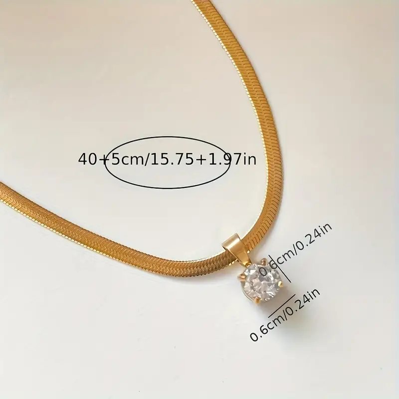Collar de Colgante con Rhinestones Elegante | Oro - Image 5