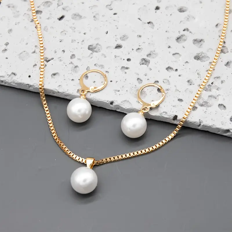 Set de Joyas de Perlas Golden Grace | Oro