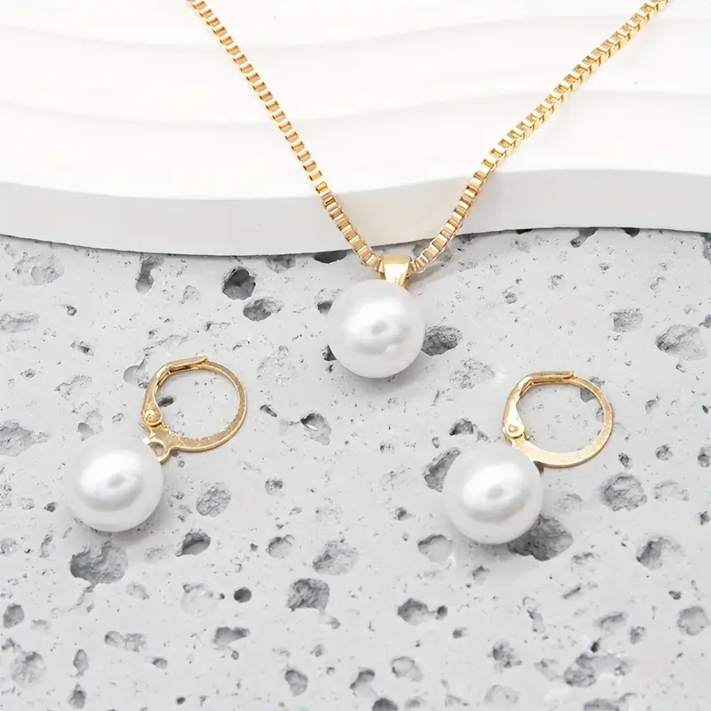Set de Joyas de Perlas Golden Grace | Oro - Image 4