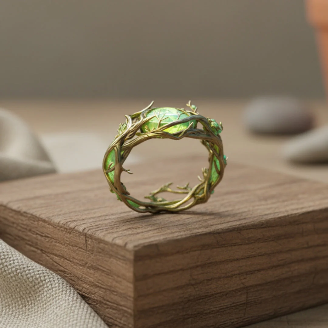 Anillo de Ópalo Verde Naturaleza - Image 2