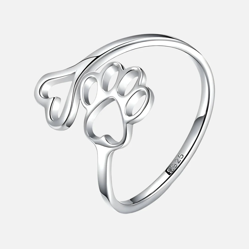 Anillo de Pata y Corazón Hecho a Mano