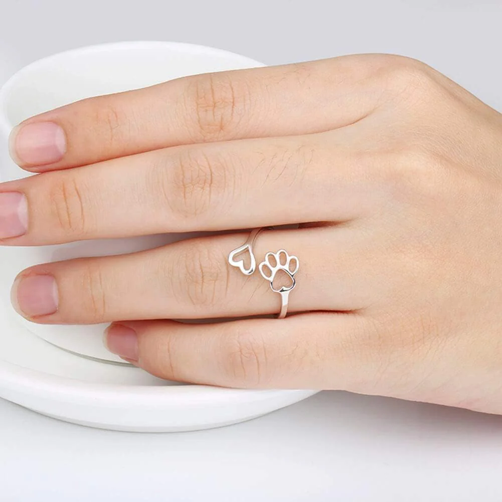 Anillo de Pata y Corazón Hecho a Mano - Image 2
