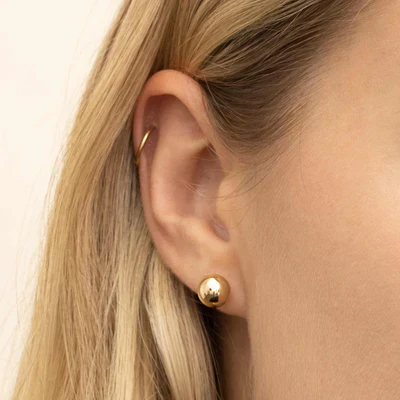 Aretes Stud Have a ball | Oro Blanco - Image 5