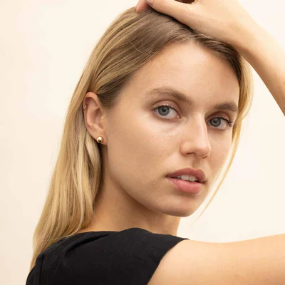 Aretes Stud Have a ball | Oro Blanco - Image 6