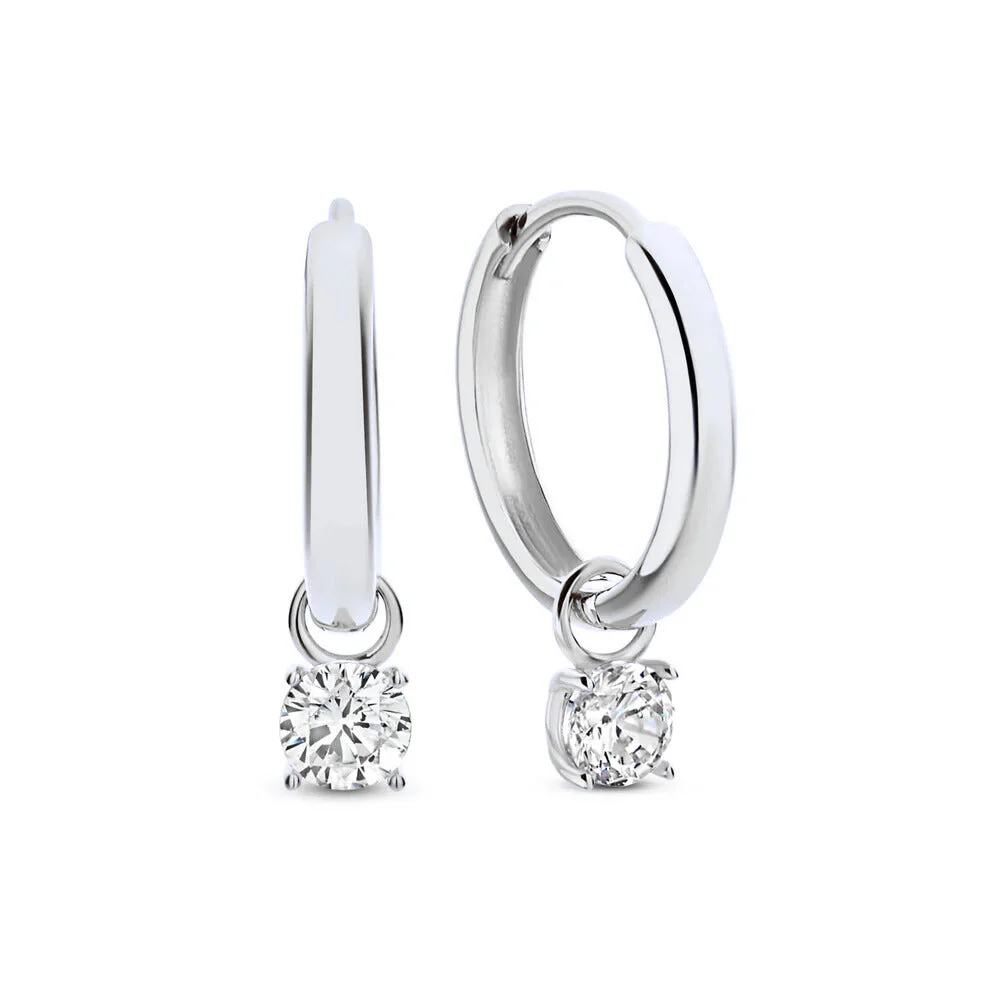 Aretes de Aro con Piedras Larmes de Lune | Oro Blanco