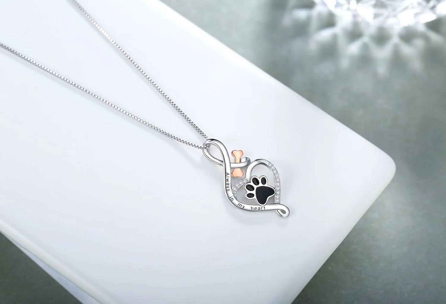 Collar de Pata de la Suerte con Corazón, Hueso e Infinito - Image 5