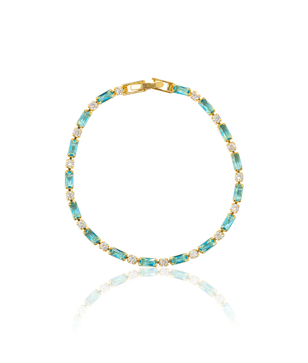 Pulsera de Piedra Turquesa Natural | Oro - Image 3