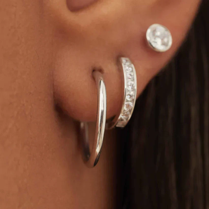 Aretes Noemie Sorel | Oro Blanco - Image 2
