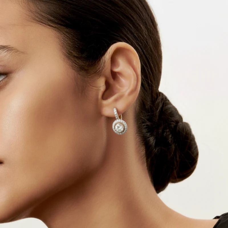 Pendientes Vintage con Cristales en Oro y Plata - Image 2