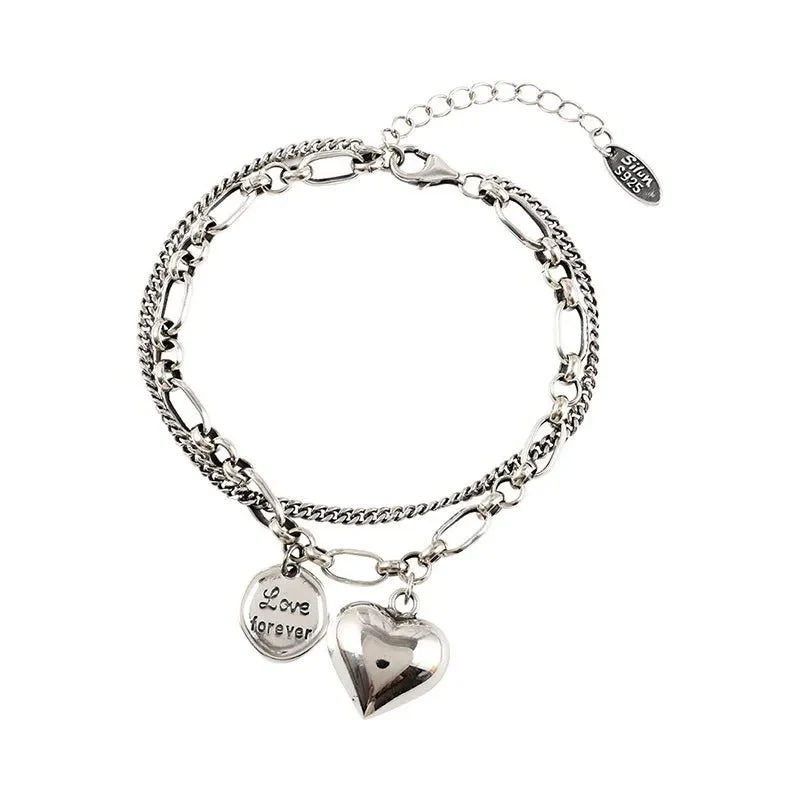 Pulsera de plata 925 con grabado "Love Forever" + 2 charms gratis - Image 3