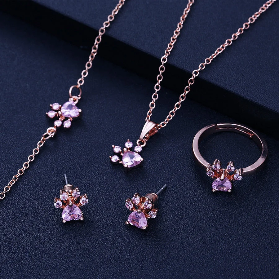 Set de Joyería de Pata en Oro Rosa - Image 2