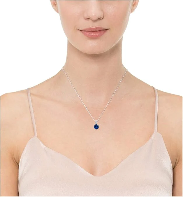 Collar de zafiro corte redondo | Oro Blanco - Image 4
