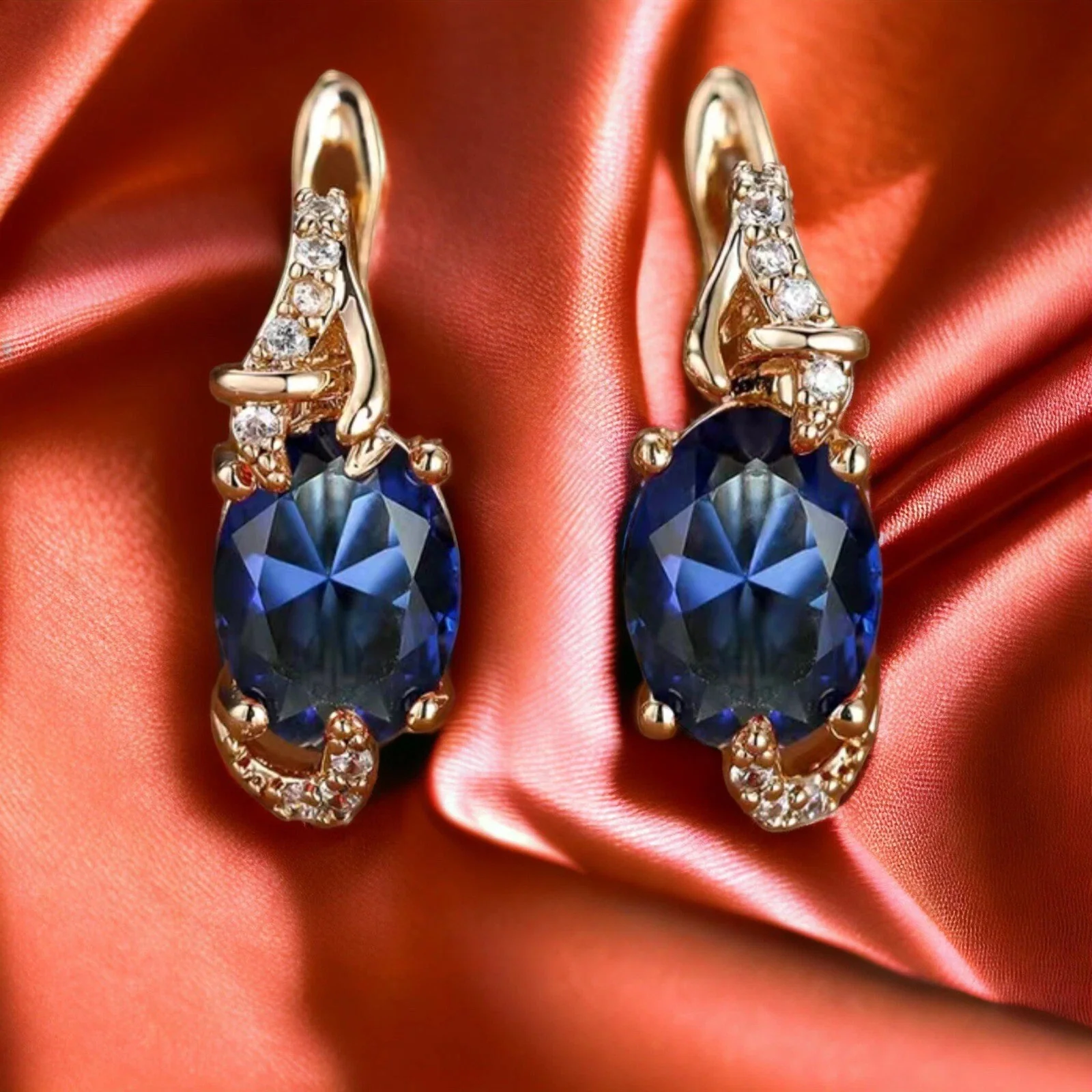 Pendientes de gota Royal Midnight | Oro - Image 2