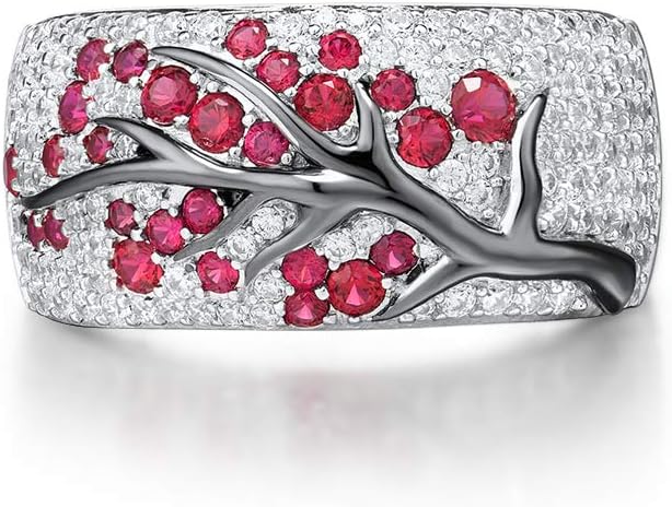 Anillo Árbol Florido de Rubí | Oro Blanco - Image 2