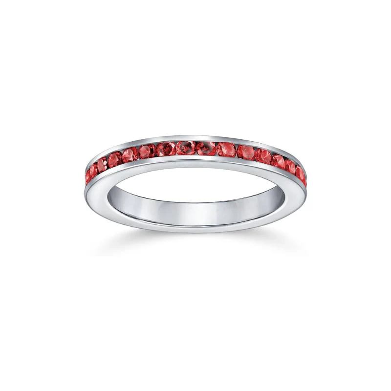 Anillo Banda de Eternidad de Rubí | Oro Blanco - Image 2