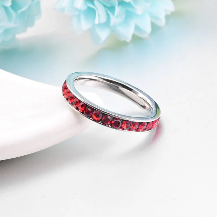 Anillo Banda de Eternidad de Rubí | Oro Blanco - Image 3