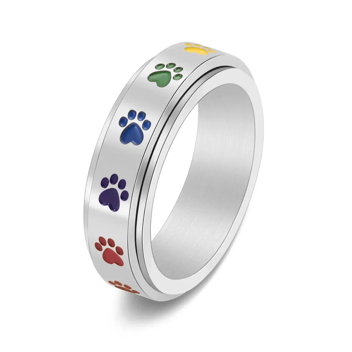 Anillo Reductor de Estrés Giratorio de Pata en acero Inoxidable con Patas de Arcoíris - Image 6