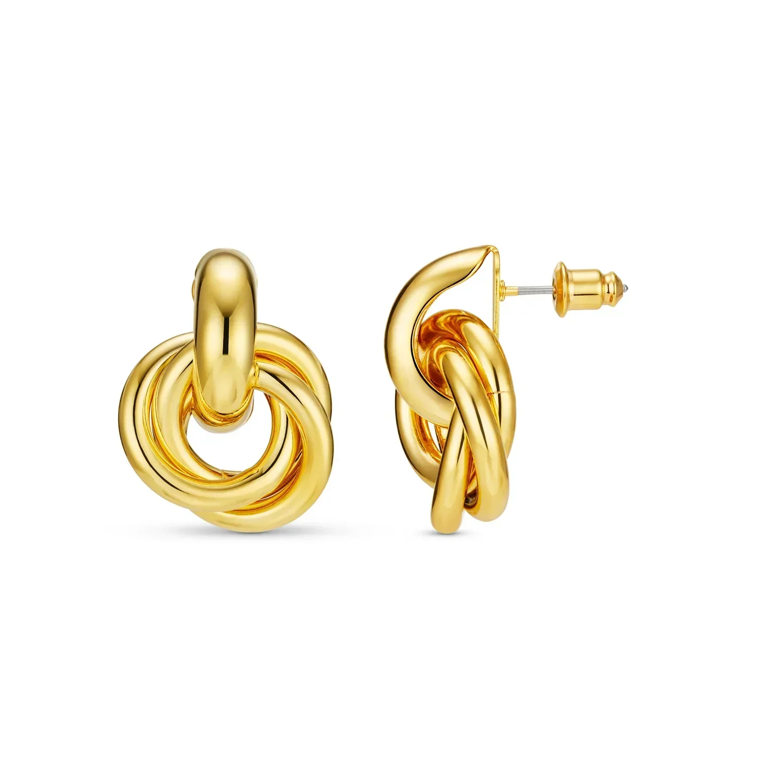 Aretes Entrelazados Statement | Oro Blanco - Image 6