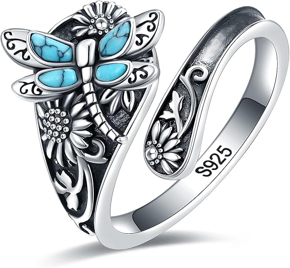 Anillo Vintage Boho de Cuchara en Plata de Ley con Turquesa - Image 2