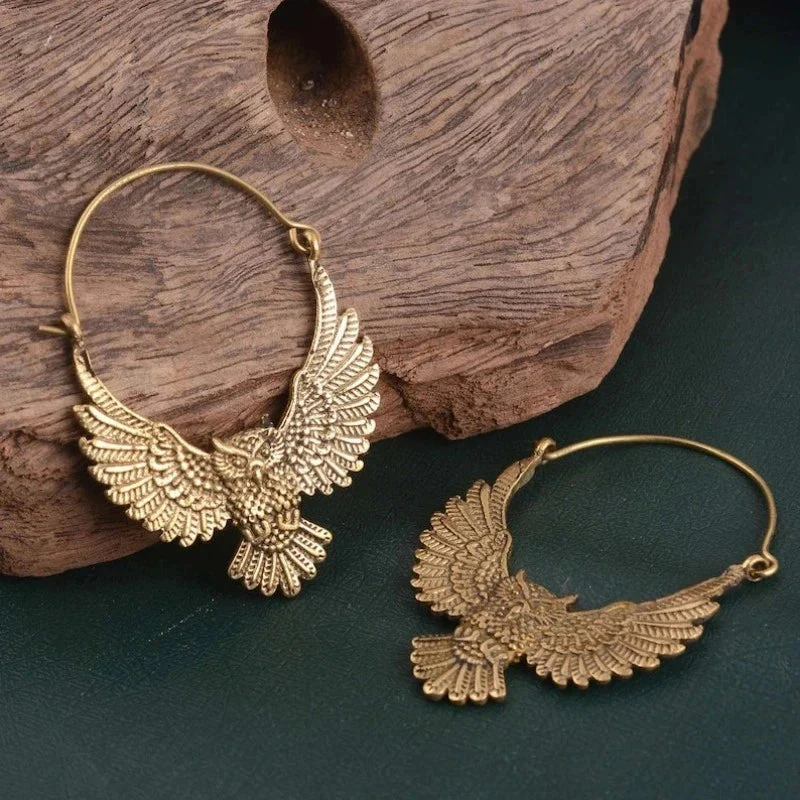 Pendientes de Declaración Bohemios Vintage de Búho - Image 6