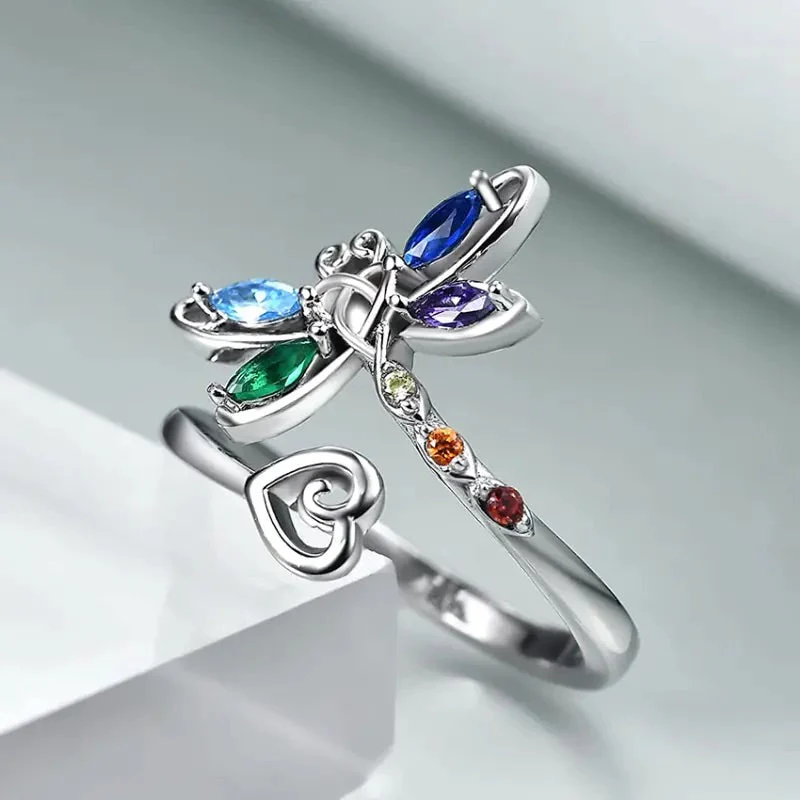 Anillo Ajustable Vintage de Libélula
