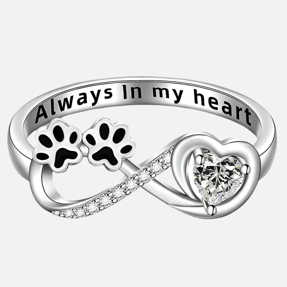 Anillo de Pata con Zirconia, Diseño de Corazón e Infinito - Image 2